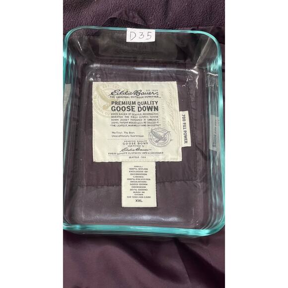 Eddie Bauer Premium Goose Down Quilter Puffer Jacket Purple Sz XXL 700 Fill - Picture 7 of 11